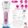 5 In 1 Electric Body Epilator Rechargeable Women\'s Grooming Kit Epilator Shaver Facial Brush Callus Remover 5-Point Massager with LED Light LED Displ