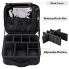 Travel cosmetic bag, women's portable cosmetic case, professional cosmetic storage box with adjustable dividers, can store makeup brushes, toiletries