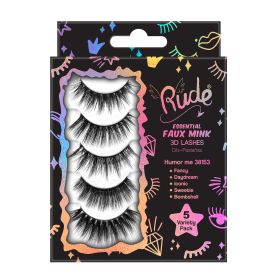 Rude Essential Faux Mink 3D Lashes 5 Multi-Pack (Option: Humor Me)