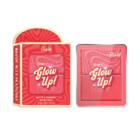 RUDE The Glow Up! Matte & Shimmer Blush Duo (Option: Blazing Red)