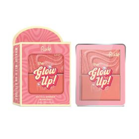RUDE The Glow Up! Matte & Shimmer Blush Duo (Option: Coral Gleam)