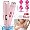 2 In 1 Bikini Trimmer for Women Dual Head Cordless Body Shaver IPX5 Waterproof Rechargeable Pubic Hair Razor Wet And Dry Use for Bikini Underarm Leg A