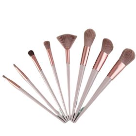 Horse Hair Makeup Brush Set 8 Makeup Brushes (Color: Brown)