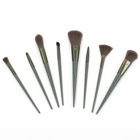 Horse Hair Makeup Brush Set 8 Makeup Brushes (Color: Green)