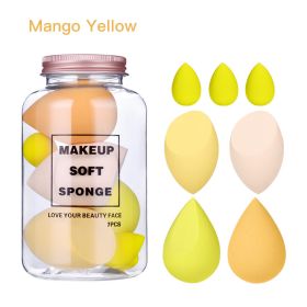 7Pcs Makeup Sponge Set Face Beauty Cosmetic Powder Puff for Foundation Cream Concealer Make Up Blender Tools Sponge ÐºÐ¾ÑÐ¼ÐµÑ‚Ð¸ÐºÐ° (Color: Mango Yellow)