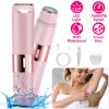 2 In 1 Bikini Trimmer for Women Dual Head Cordless Body Shaver IPX5 Waterproof Rechargeable Pubic Hair Razor Wet And Dry Use for Bikini Underarm Leg A